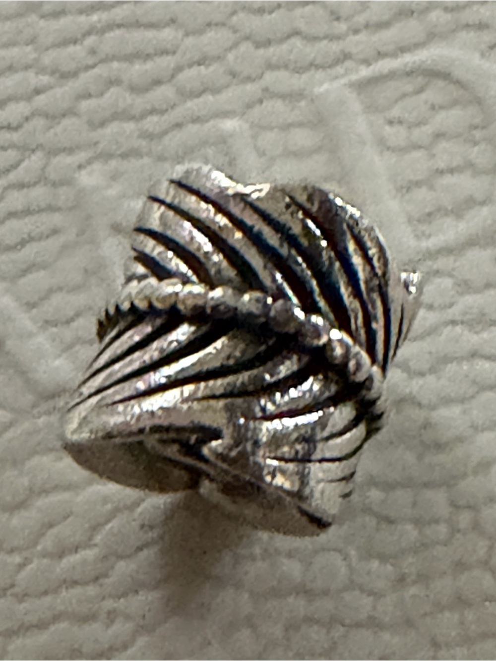 Authentic Pandora Feather Silver Charm